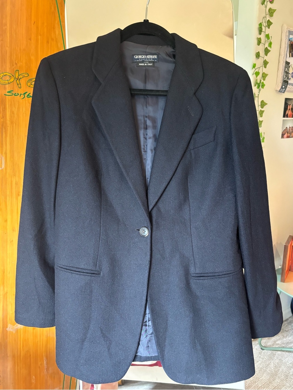 Giorgio Armani Women's Black cashmere Single-Button Blazer size 38